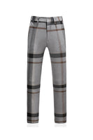 Laden Sie das Bild in den Galerie-Viewer, Grau Gestreiftes Ein-Knopf Gekerbtes Revers Herren 3-Teiliger Abendanzug