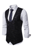 Laden Sie das Bild in den Galerie-Viewer, U-Ausschnitt Zweireihige Herren Anzugweste