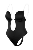 Laden Sie das Bild in den Galerie-Viewer, Schwarz Cut-Out Push-Up Bauchkontrolle Shapewear