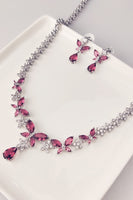 Laden Sie das Bild in den Galerie-Viewer, KönigsblauEr Schmetterling Kristall Drop Ohrringe Halskette Schmuck Set