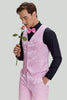 Laden Sie das Bild in den Galerie-Viewer, Rosa Schal Revers Jacquard Satin Ein-Knopf 3-Teiliger Herren Ballanzug