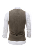 Laden Sie das Bild in den Galerie-Viewer, Schwarzes Einreihiges Schal Revers Herren Anzug Weste