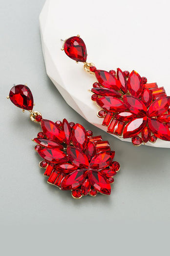 Roter Strass Abschlussball Ohrringe