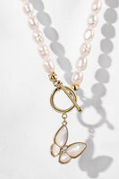 Laden Sie das Bild in den Galerie-Viewer, Weiße funkelnde große Schmetterlings-Choker-zierliche Perlenkette Halskette