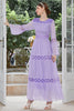 Laden Sie das Bild in den Galerie-Viewer, Lila Boot-Ausschnitt Chiffon Abendkleider mit 3D Blume