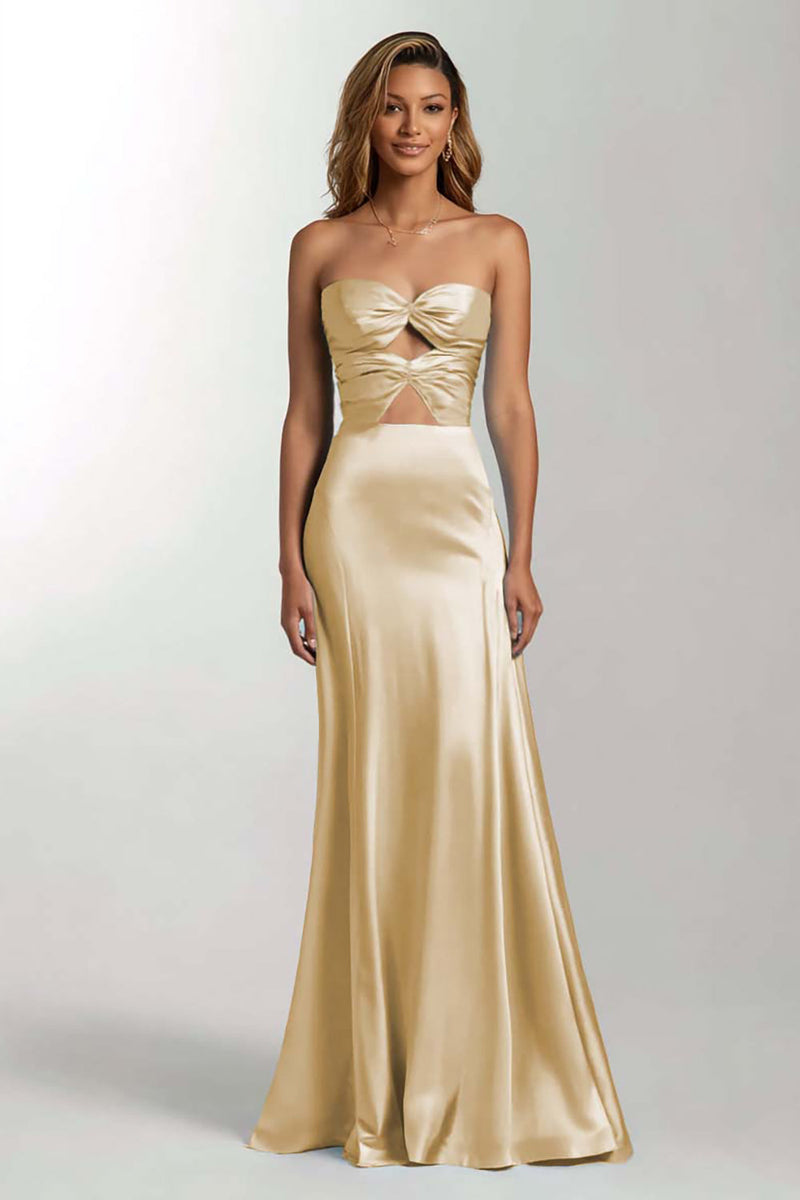 Laden Sie das Bild in den Galerie-Viewer, Hellblau Meerjungfrau Schatz Satin Maxi Formelle Kleid