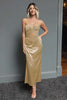 Laden Sie das Bild in den Galerie-Viewer, Dunkelblau Schatz Etui Satin Maxi Formelle Kleid
