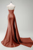 Laden Sie das Bild in den Galerie-Viewer, Glitzer Dunkelgrün Pailletten Spaghettiträger Lange Abendkleid mit Schlitz