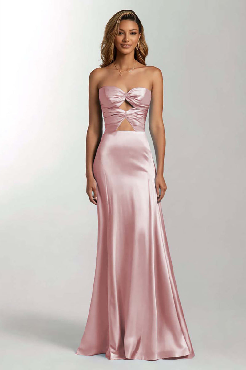 Laden Sie das Bild in den Galerie-Viewer, Dunkelgrün Meerjungfrau Schatz Satin Maxi Formelle Kleid