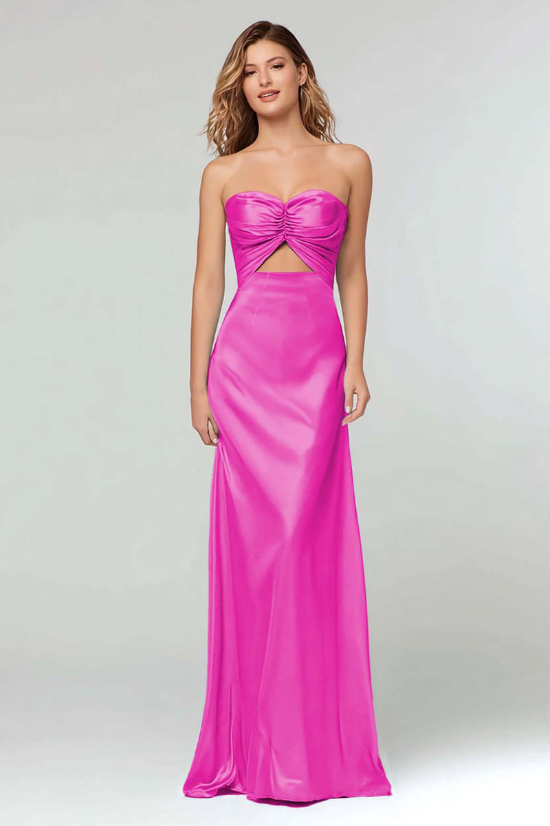 Laden Sie das Bild in den Galerie-Viewer, Blue Schatz Etui Satin Maxi Formelle Kleid