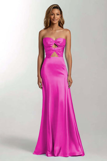 Dunkelgrün Meerjungfrau Schatz Satin Maxi Formelle Kleid