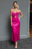 Laden Sie das Bild in den Galerie-Viewer, Dunkelblau Schatz Etui Satin Maxi Formelle Kleid