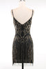 Laden Sie das Bild in den Galerie-Viewer, Glitzernd Schwarz Gold Bodycon Pailletten Kurz 20er Jahre Kleid