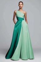 Laden Sie das Bild in den Galerie-Viewer, Rosa Satin One schulter A-Linien Maxi Abendkleid