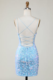 Bodycon Spaghettiträger Partykleid mit Aqqliques