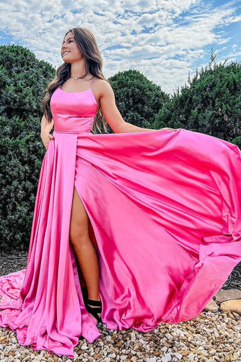 Königsblaues Neckholder Rückenfreies Ballkleid mit Schlitz