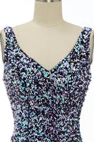 Laden Sie das Bild in den Galerie-Viewer, Schwarzes Pailletten-Cocktailkleid