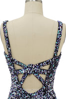 Laden Sie das Bild in den Galerie-Viewer, Schwarzes Pailletten-Cocktailkleid