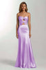 Laden Sie das Bild in den Galerie-Viewer, Hellblau Meerjungfrau Schatz Satin Maxi Formelle Kleid