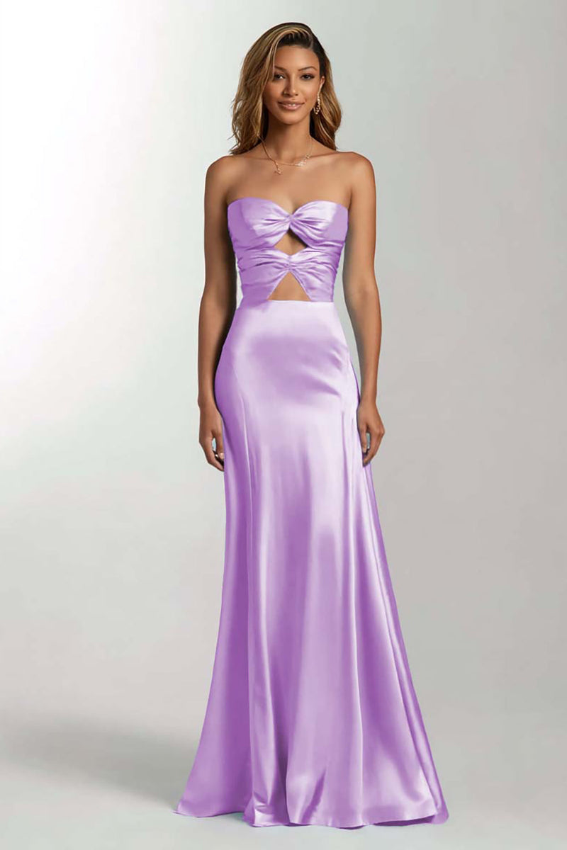 Laden Sie das Bild in den Galerie-Viewer, Dunkelgrün Meerjungfrau Schatz Satin Maxi Formelle Kleid