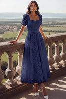 Laden Sie das Bild in den Galerie-Viewer, Weiß Spitze Eckiger Ausschnitt Langes Brautkleid mit Ärmeln