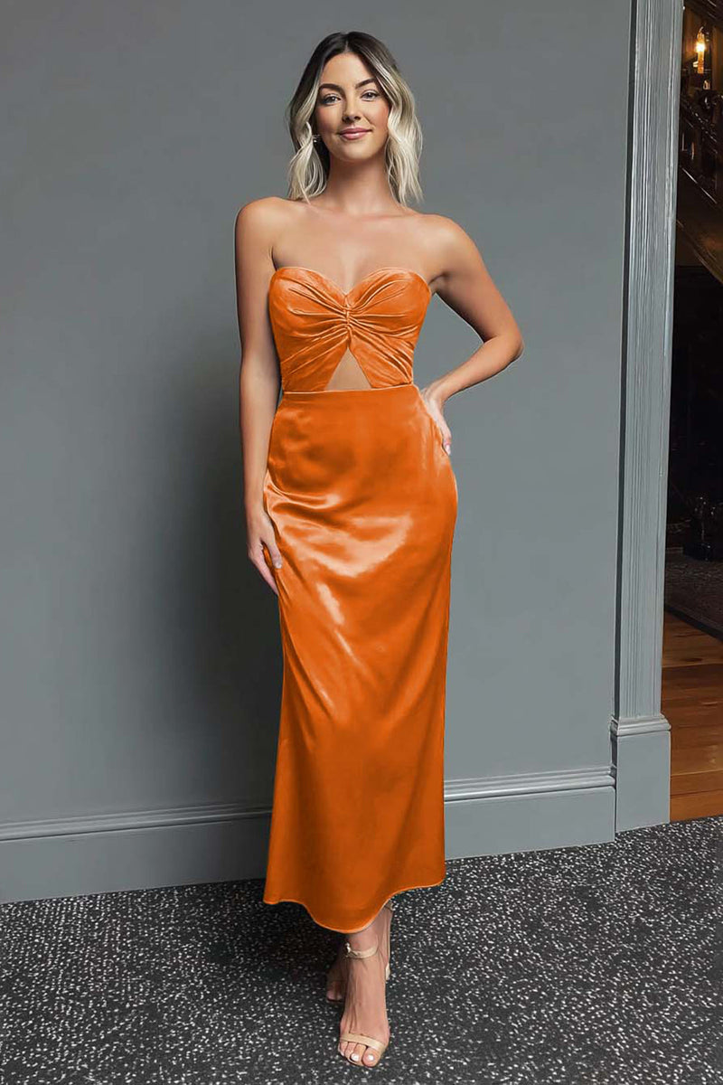 Laden Sie das Bild in den Galerie-Viewer, Dunkelgrün Schatz Etui Satin Maxi Formelle Kleid