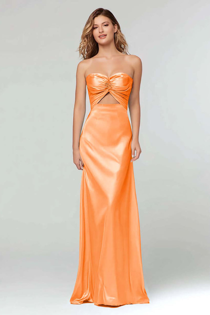 Laden Sie das Bild in den Galerie-Viewer, Schwarz Schatz Etui Satin Maxi Formelle Kleid