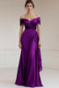 Laden Sie das Bild in den Galerie-Viewer, Pfauengrün Sheath Satin Schulterfreie Lange Formelle Kleid