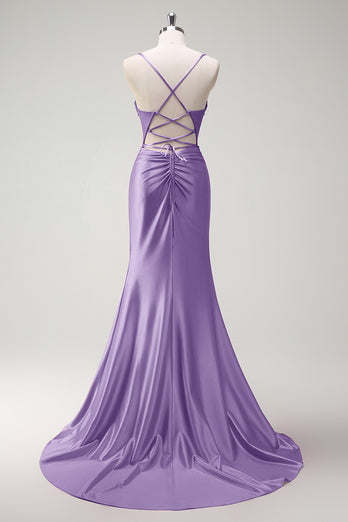 Glitzer Königsblau Korsett Perlen Lange Abendkleid it Schlitz