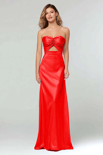 Schwarz Schatz Etui Satin Maxi Formelle Kleid