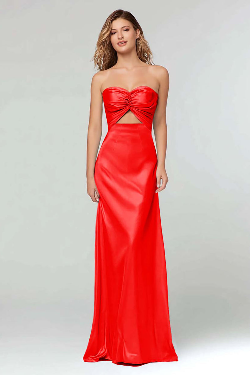 Laden Sie das Bild in den Galerie-Viewer, Schwarz Schatz Etui Satin Maxi Formelle Kleid