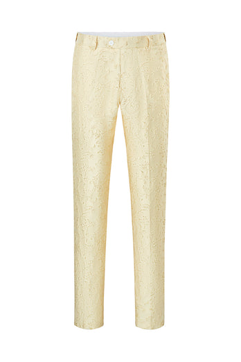 Hellrosa Schal Ein-Knopf Revers Jacquard 2-Teiliger Herren Ballanzug