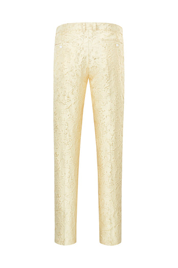 Champagner Schal Revers Ein-Knopf Jacquard Herren 2-Teiliger Ballanzug