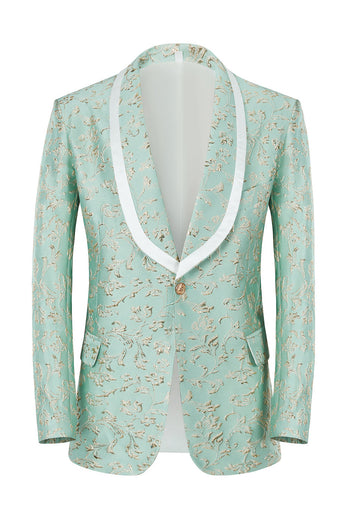 Champagner Schal Revers Ein-Knopf Jacquard Herren 2-Teiliger Ballanzug