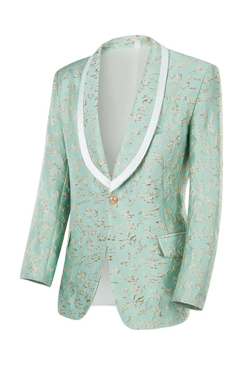 Hellrosa Schal Ein-Knopf Revers Jacquard 2-Teiliger Herren Ballanzug