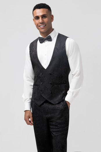 Hellrosa 3-Teiliger Spitzenrevers Jacquard Ballanzug mit einem Knopf