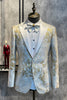 Laden Sie das Bild in den Galerie-Viewer, Champagne Spitzenrevers Pailletten Herren Ein-Knopf Ballblazer Abendanzug