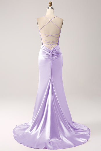 Eucalyptus Meerjungfrau Spaghettiträger Langes Ballkleid