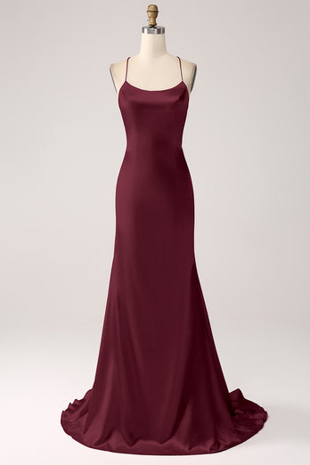 Rouge Meerjungfrau Spaghettiträger Langes Ballkleid