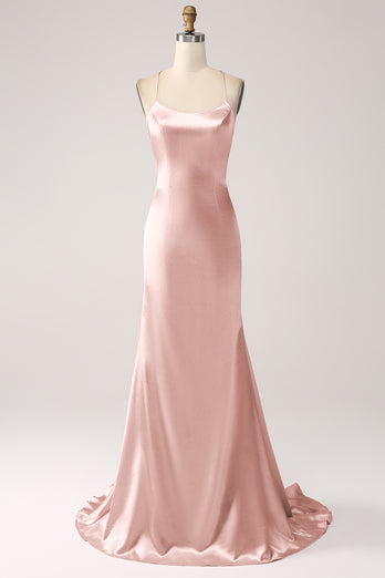 Rouge Meerjungfrau Spaghettiträger Langes Ballkleid