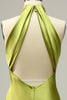 Laden Sie das Bild in den Galerie-Viewer, Agave Meerjungfrau Neckholder Langes Brautjungfernkleid mit Offenem Rücken