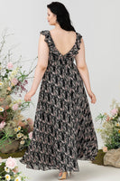 Laden Sie das Bild in den Galerie-Viewer, Erröten Lila Blume Boho Chiffon Brautjungfernkleid