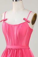 Laden Sie das Bild in den Galerie-Viewer, Trendige A-Linie Spaghetti Träger Schwarz Kurzes Cocktailkleid