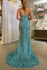 Laden Sie das Bild in den Galerie-Viewer, Glitzerndes Goldenes Rückenfreies Langes Ballkleid mit Schlitz