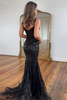 Laden Sie das Bild in den Galerie-Viewer, Glitzernde Goldenes Meerjungfrau Schulterfreies Korsett-Ballkleid mit Schlitz