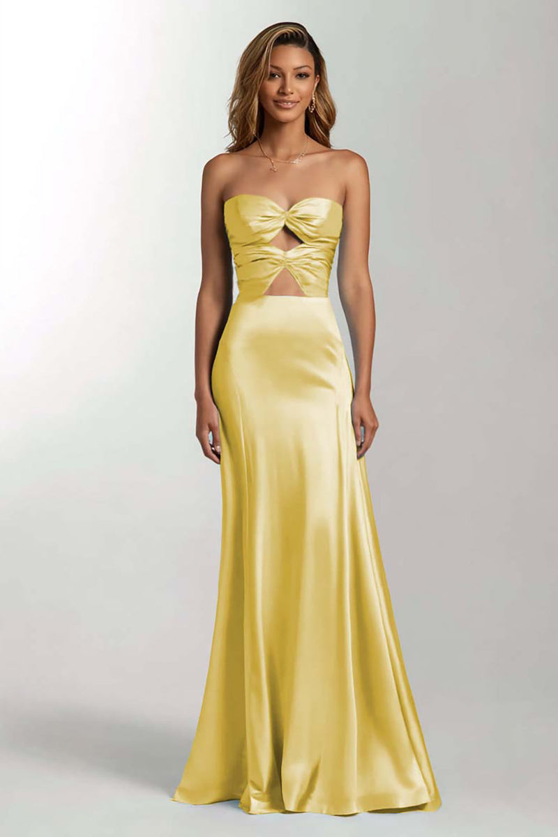 Laden Sie das Bild in den Galerie-Viewer, Hellblau Meerjungfrau Schatz Satin Maxi Formelle Kleid