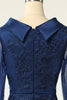 Laden Sie das Bild in den Galerie-Viewer, Marineblaue Langarmjacke Bodycon Mutterkleid