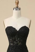 Laden Sie das Bild in den Galerie-Viewer, Rosa Korsett Herzchen Lange Spitze Meerjungfrau Ballkleid mit Schlitz