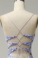 Laden Sie das Bild in den Galerie-Viewer, Hellblaues Meerjungfrau V Ausschnitt langes Ballkleid mit Applikationen Perlen