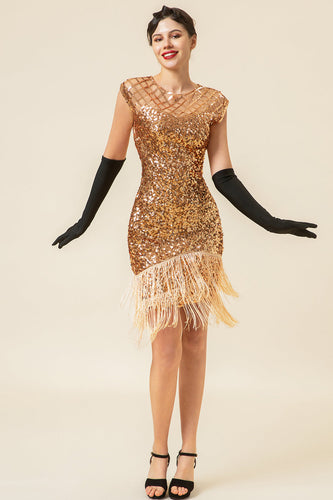 Rosa Pailletten Gatsby 1920er Jahre Flapper Kleid